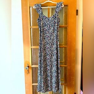 Floral Loft Maxi Dress with colorful birds